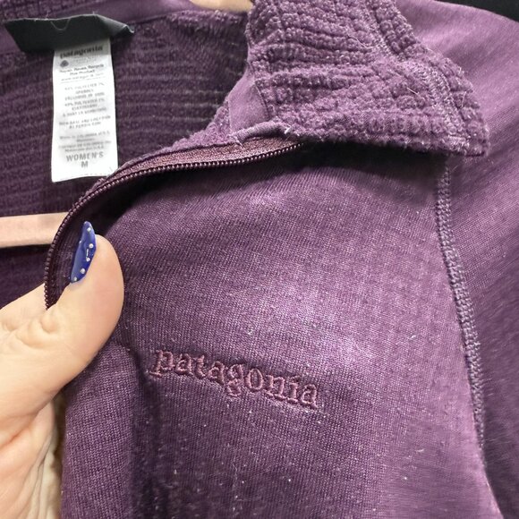 Patagonia R1 Fleece Pullover Womens Medium Purple Quarter Zip Base Layer Top - Picture 5 of 10